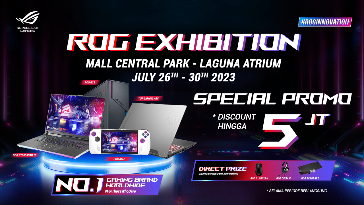 Nah, bagi Anda yang sedang mencari laptop gaming terbaik, berita baiknya adalah event ROG Exhibition, yang diadakan oleh brand gaming terkemuka di dunia, akan segera hadir!