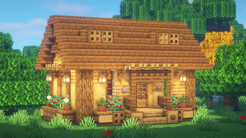 Contoh desain rumah Minecraft simple