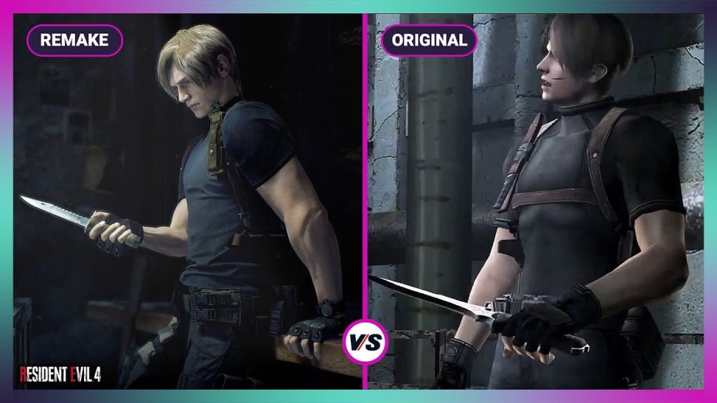 Screenshot perbandingan grafis Resident Evil 4 HD Remake dan Original

