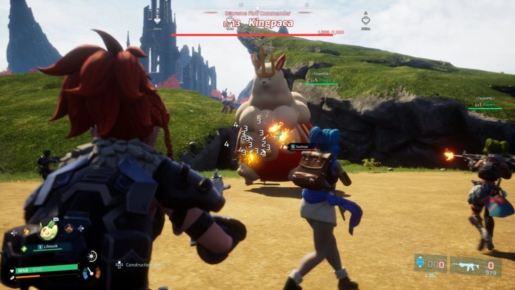 Screenshot pertempuran di Palworld