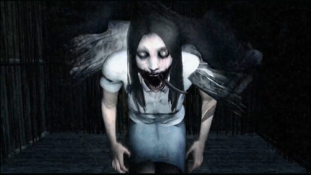 Gambar gameplay yang menampilkan adegan horor yang mengerikan