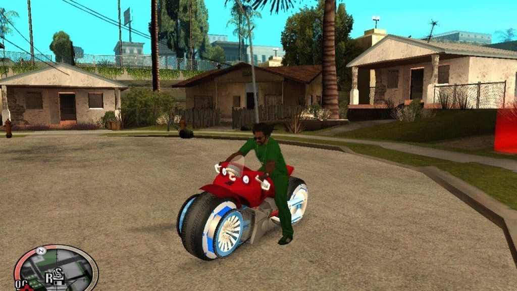 Screenshot misi GTA San Andreas dengan cheat teraktivasi
