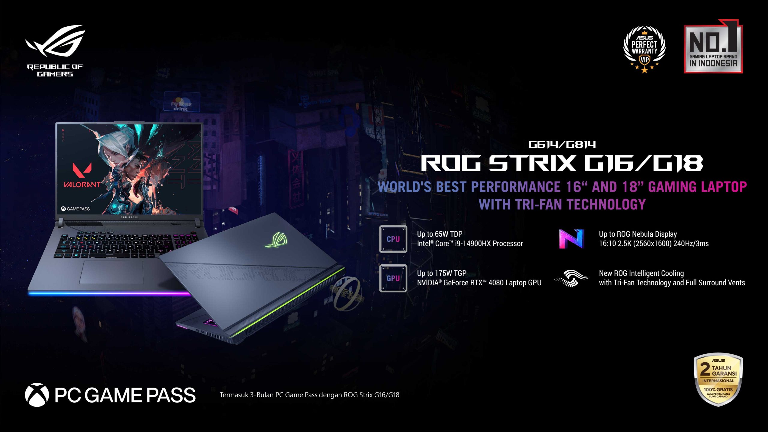 ASUS ROG Strix G16 dan G18 - PC Game Pass