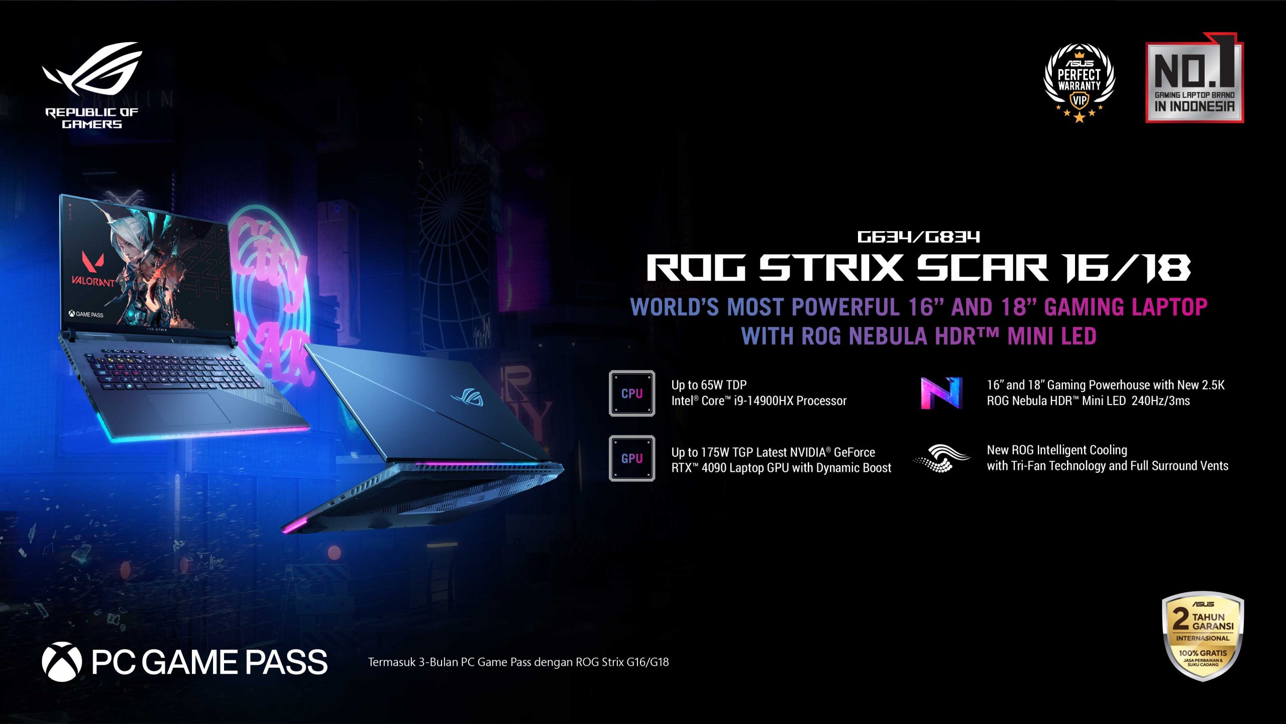 ROG STRIX SCAR 16 18 G634 G834 - PC GAME PASS