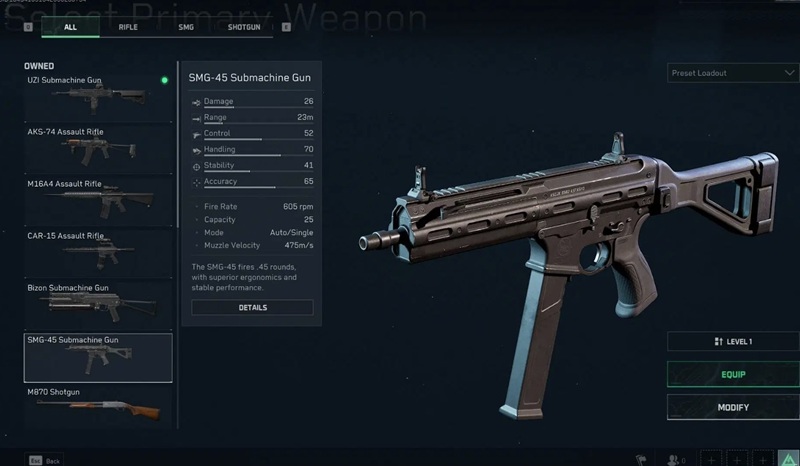 Delta Force Support Loadout