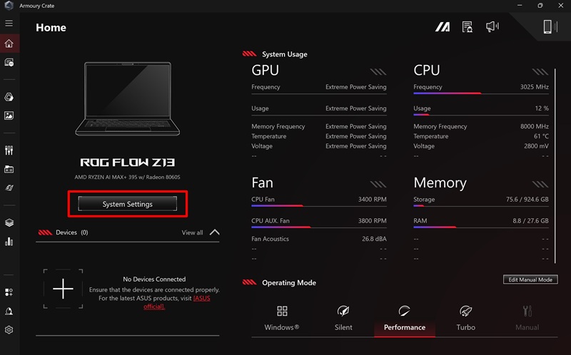 Cara Alokasi VRAM ROG Flow Z13 1