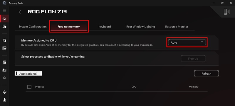 Cara Alokasi VRAM ROG Flow Z13 2