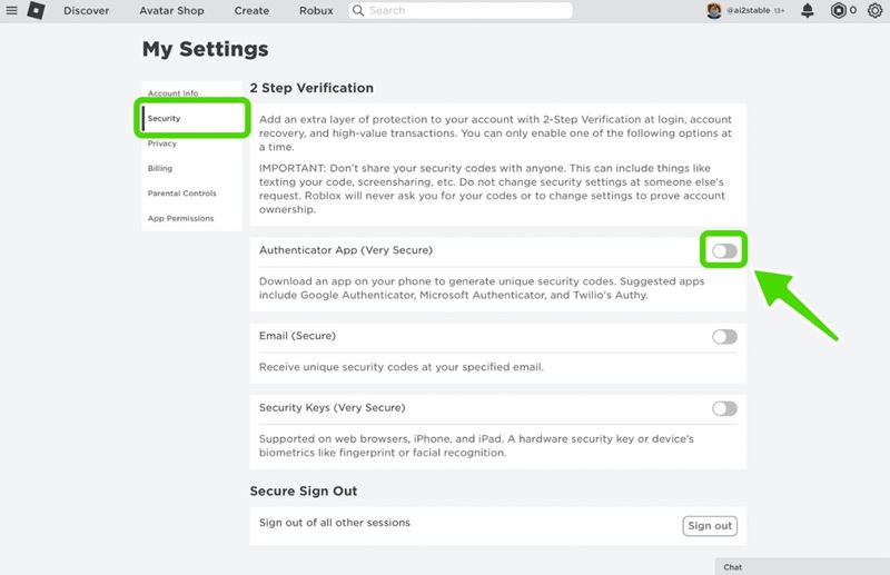 Cara Mengaktifkan Verifikasi 2 Langkah Roblox