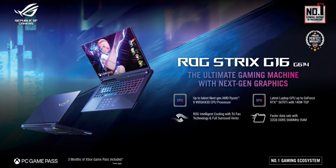 ROG Strix G16 G614 2025 - 1920x1080 px W11 GP - game fps di pc game pass